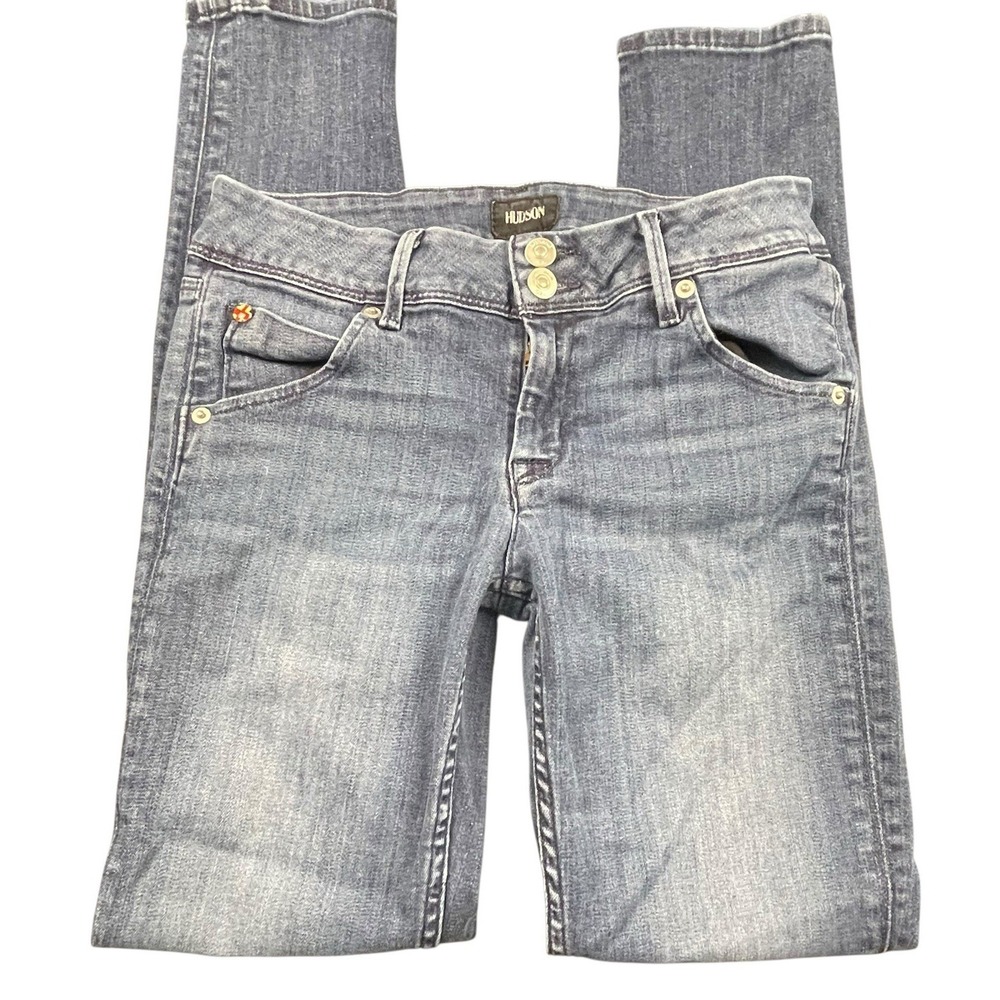 Hudson Jeans Womens 27 Blue Skinny Mid Rise Stretch Denim Pants Comfy Stylish